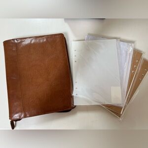 Filofax Lockwood Zip A5 PlannerOrganizer Cognac Tan Leather